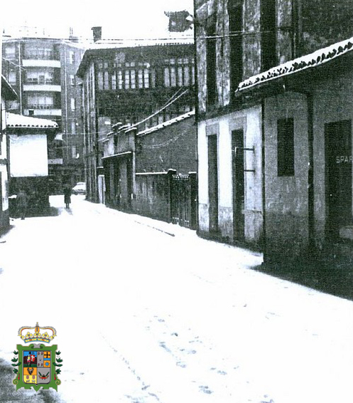 Vista de la calle Nicanor Piñole, nevada